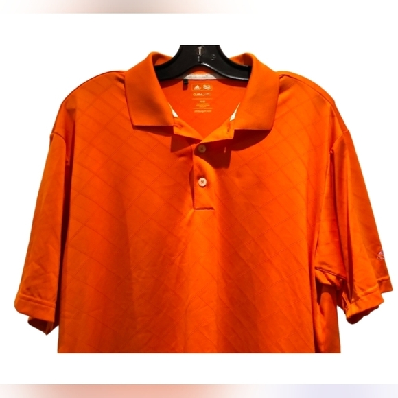 2/50🍒NWOT Adidas Climacool Golf Shirt Short Sleeves Collared Orange Cool & Dry - Picture 3 of 16